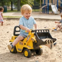 HOMCOM 3 in 1 Ride On Toy Bulldozer Digger Tractor Pulling Cart Pretend Play Construction Truck(m-15)