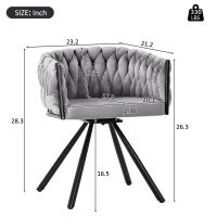 Set of 2 Velvet Dining Chairs with Ergonomic Padded Seat, Metal Legs, Modern Swivel Chairs with Adjustable Feet, 23'' L x 21'' W x 28.5'' H, Gray(m-3)
