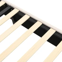 King Size Linen Upholstered Bed with Diamond Tufted Buttons, Solid Bedboard with Sturdy Wood Legs, 80.5'' L x 82.5'' W x 42.5'' H, Beige(m-8)