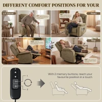 HOMCOM Power Recliner Chair with Massage, Electric Lift Chair for Elderly with Side Pockets, 2 Memory Positions, Remote, Brown(m-4)