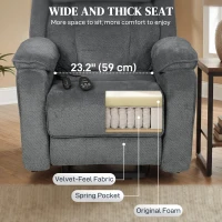 HOMCOM Power Recliner Chair with Massage, Electric Lift Chair for Elderly with Side Pockets, 2 Memory Positions, Remote, Grey(m-6)