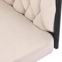 Set of 6 Velvet Dining Chairs with 4 Metal Support Legs, Swivel Upholstered Chairs with Ergonomic Support, 23'' L x 21'' W x 28.5'' H, Beige(m-8)