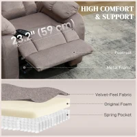 HOMCOM Massage Recliner Chair with Quiet Brushless Motor Pet-Friendly Fabric Power Recliner with 2 Memory Positions Brown(m-9)