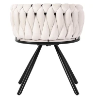 Set of 2 Velvet Dining Chairs with Sturdy Metal Legs and Adjustable Feet, Swivel Ergonomic Chairs with Cushion, 23'' L x 21'' W x 28.5'' H, Beige(m-13)