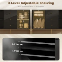 HOMCOM Buffet Cabinet, Modern Sideboard with 3 Soft-Close Drawers and 2 Adjustable Shelves for Living Room, Kitchen, Black(m-5)