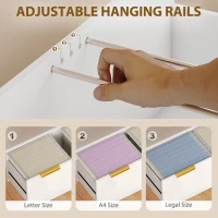 HOMCOM Lateral File Cabinet with 2 Drawers, Modern Filing Cabinet for Letter/A4/Legal Size Files, High Gloss White(m-5)