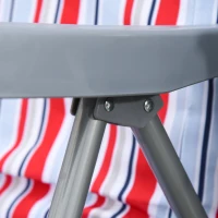 Outsunny Set of 2 Garden Sun Lounger, Outdoor Reclining Seat Cushioned Seat, Foldable Adjustable Recliner, Grey and Red(m-12)