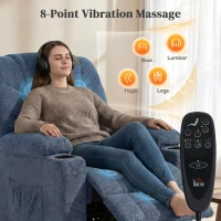 HOMCOM Power Recliner Chair with Massage, Electric Lift Chair for Elderly with Side Pockets, Cup Holders, Remote, Blue(m-6)