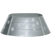 HOMCOM Christmas Tree Collar, Steel Tree Ring Skirt, Home Xmas Decoration for Christmas Tree, 26" x 26" x 9", Bright Silver(m-1)