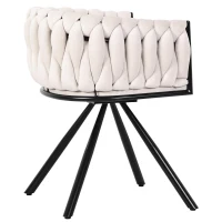 Set of 6 Velvet Dining Chairs with 4 Metal Support Legs, Swivel Upholstered Chairs with Ergonomic Support, 23'' L x 21'' W x 28.5'' H, Beige(m-13)