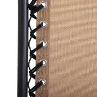 Outsunny 2 Piece Foldable Lounge Chair with Canopy Shade, Outdoor Zero Gravity Chair with Side Tray & Cup Holder, Reclining Lounger with Breathable Mesh Fabric Seat, Pillow, Beige(m-15)