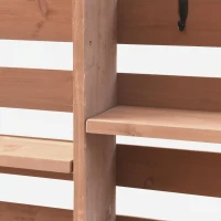 Outdoor Potting Bench Table with 2 Large Drawers, 4 Lockable Wheels, Wooden Kitchen Island with Stainless Steel Top, 52'' L x 22'' W x 65'' H, Brown(m-11)