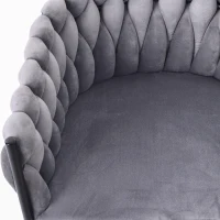 Set of 4 Velvet Dining Chairs with Ergonomic 3D Wraparound Support, Modern Swivel Chairs with Sturdy Metal Legs, 23'' L x 21'' W x 28.5'' H, Gray(m-10)