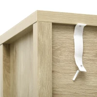 Fluted Buffet Sideboard with 4-Door Cabinet, Adjustable Shelves, Farmhouse Storage with Soft-Close Hinges, 55'' L x 15.5'' W x 33'' H, Natural(m-12)