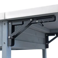 Outdoor Grill Cart with Stainless Steel Top and Large Drawer, Solid Fir Wood Storage Cabinet with Drop Leaf, 40.5'' L x 21'' W x 36'' H, Blue+Grey(m-10)