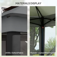 Outsunny 10.7 x 10.7ft Pop Up Gazebo, Adjustable Instant Sun Shelter with UV30+ Roof Cover, Removable Mesh Curtains, Dark Grey(m-7)