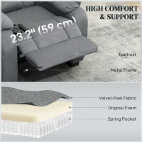 HOMCOM Massage Recliner Chair with Quiet Brushless Motor Pet-Friendly Fabric Power Recliner with 2 Memory Positions Grey(m-9)