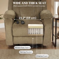 HOMCOM Power Recliner Chair with Massage, Electric Lift Chair for Elderly with Side Pockets, 2 Memory Positions, Remote, Brown(m-6)