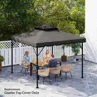 Outsunny 10' x 10' Gazebo Canopy Replacement, Double-Tier Outdoor Gazebo Cover Top Roof, TOP ONLY, Light Grey/Dark Grey(m-9)