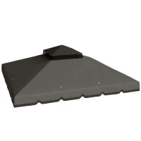 Outsunny 10' x 10' Gazebo Canopy Replacement, Double-Tier Outdoor Gazebo Cover Top Roof, TOP ONLY, Light Grey/Dark Grey(m-2)