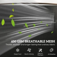 Outsunny Outdoor 2-Person Glider Bench, Outside Swing Glider Chair Loveseat with Breathable Mesh, Table, Steel Frame(m-5)