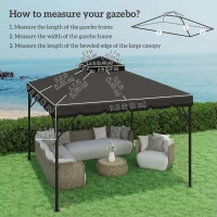 Outsunny 10' x 10' Gazebo Canopy Replacement, Double-Tier Outdoor Gazebo Cover Top Roof, TOP ONLY, Light Grey/Dark Grey(m-3)