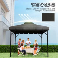 Outsunny 10' x 10' Gazebo Canopy Replacement, Double-Tier Outdoor Gazebo Cover Top Roof, TOP ONLY, Light Grey/Dark Grey(m-5)