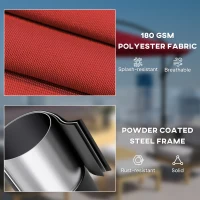 Outsunny 9.7ft Offset Patio UmbrellaCantilever Parasol with Crank Handle, 8 Ribs and Cross Base for Outdoor, Sun Shade, Wine Red(m-5)