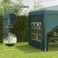 Outsunny 10'x10' Outdoor Pop Up Party Tent Wedding Gazebo Canopy with Carrying Bag (Dark Green)(m-6)
