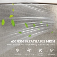 Outsunny Outdoor 2-Person Glider Bench, Outside Swing Glider Chair Loveseat with Breathable Mesh, Table, Steel Frame(m-5)