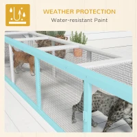 PawHut 79" Long Cat Tunnel, Cat shelter L- Shape with Extendable Design, Cat Enclosure for Indoor/Outdoor Use, White(m-9)