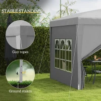Outsunny 10'x10' Outdoor Pop Up Party Tent Wedding Gazebo Canopy with Carrying Bag (Light Grey)(m-6)