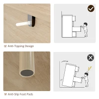 HOMCOM Bedroom Chest of Drawers, 6 Drawer Dresser with Fluted Panels and Solid Wood Legs, Storage Cabinet for Living Room, Oak(m-6)