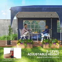 Outsunny 10 x 20 ft Pop Up Canopy Tent with Reflective Strips, UPF 50+ Easy up Instant Canopy with 6 Sandbags, Dark Blue(m-9)