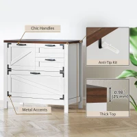 HOMCOM Lateral Filing Cabinet, Farmhouse File Cabinet with 4 Drawers, Fit Letter/A4/Legal Hanging Files, White(m-7)