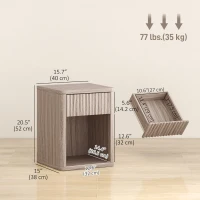 HOMCOM Nightstand with Drawer and Open Shelf, Modern Bedside Table Set of 2 for Bedroom Living Room, Grey(m-3)