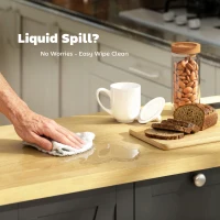 HOMCOM Farmhouse Kitchen Island Cart with Power Outlet and Soft-Close Doors, 49" Kitchen Island with 3 Drawers, Black(m-10)