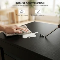 HOMCOM 4 Drawer File Cabinet with Lock, Vertical Filing Cabinet with Adjustable Hanging Bars for A4 and Letter Size, Black(m-7)