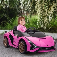 Aosom Compatible 12V Battery-powered Kids Electric Ride On Car Toy with Parental Remote Control Music Lights MP3 for 3-5 Years Old Pink(m-11)