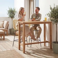 HOMCOM Set of 2 Rattan Barstools Wicker Counter Stools with Steel Legs and Footrest for Dining Room Kitchen Pub Yellow(m-8)