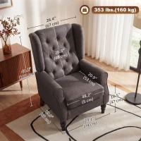 HOMCOM Modern Accent Chairs Button Tufted Armchair, Large Living Room Chair with Wood Legs, Rolled Arms, Thick Padding for Modern Homes, Brown(m-3)