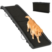 PawHut Folding Dog Ramp for Car, 61 Inches Portable Pet Ramp with Non Slip Frosted Surface, Raised Side Rails(m-11)