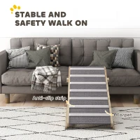 PawHut Dog Ramp for Couch, Foldable Pet Ramp for Small to Large Dog, 4 Adjustable Height from 14" to 20"(m-5)