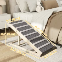PawHut Dog Ramp for Couch, Foldable Pet Ramp for Small to Large Dog, 4 Adjustable Height from 14" to 20"(m-3)