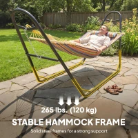 Outsunny Hammock with Stand, Heavy Duty Camping Hammock with Detachable Pillow and Spreader Bar, 264 lbs Capacity, Multicolor(m-7)