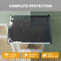 Outsunny Window Awning Door Canopy, 29.9" x 39.4" Polycarbonate Cover, Front Door Patio Canopy with Solid Panel, Transparent(m-5)