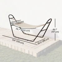 Outsunny Hammock with Stand, Heavy Duty Camping Hammock with Detachable Pillow and Spreader Bar, 264 lbs Capacity, Cream White(m-3)