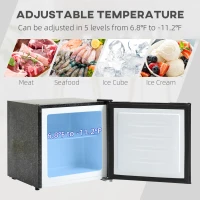 HOMCOM 1.1 Cu. Ft. Mini Freezer, Compact Upright Freezer with Reversible Door, Removable Shelf, Adjustable Temperature, Black(m-4)
