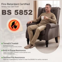 HOMCOM Modern Accent Chairs Button Tufted Armchair, Large Living Room Chair with Wood Legs, Rolled Arms, Thick Padding for Modern Homes, Brown(m-8)