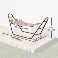 Outsunny Hammock with Stand, Heavy Duty Camping Hammock with Detachable Pillow and Spreader Bar, 264 lbs Capacity, Multicolor(m-3)